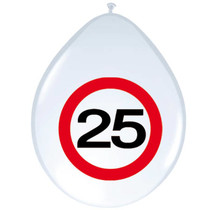 25 Jaar Verkeersbord Ballonnen - 8 stuks