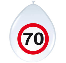 70 Jaar Verkeersbord Ballonnen - 8 stuks