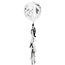 Folat Ballonnen met Sterren Confetti 30cm en Tassel Slinger Zilver - 3 stuks