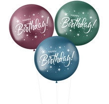 Ballonnen XL 'Happy Birthday!' Stellar 48cm - 3 stuks