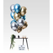Ballonnen Mirror Effect Sapphire 33cm - 12 stuks