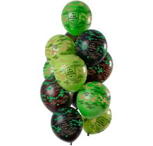 Ballonnen 'Happy Birthday' Camouflage 30cm - 12 stuks