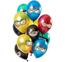 Ballonnen Superhelden Meerkleurig Metallic 30cm - 12 stuks