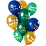 Folat Ballonnen 'Happy Birthday' Groen-Goud 30cm - 12 stuks