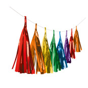 Tassel slinger Metallic Regenboog - 3 meter