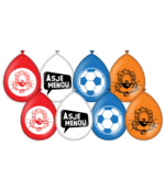 Loeki de Leeuw partyballonnen rood wit blauw voor WK of EK