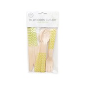 Houten bestek Lime Groen 18-delig
