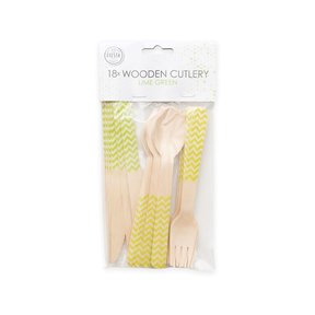 Houten bestek Lime Groen