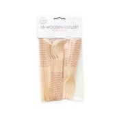 Houten bestek Rose Goud 18-delig