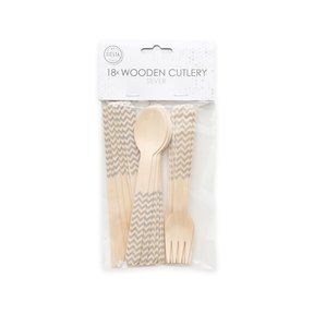 Houten bestek Zilver