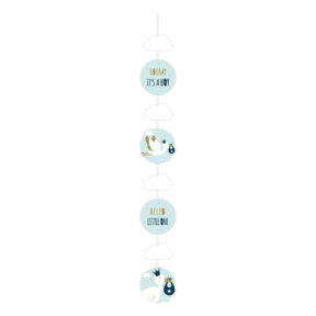 Hang decoratie - Geboorte jongen - Hooray It's a boy! 120cm