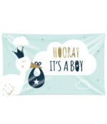 Gevel vlag - Geboorte jongen - Hooray It's a boy!  90x150cm