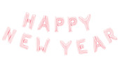 Happy New Year folieballon rose goud
