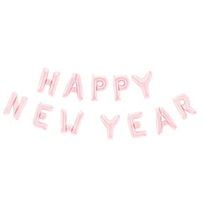 Happy New Year folieballon rose goud