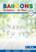 Happy New Year folieballon zilver