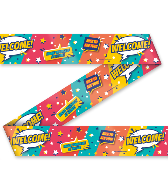 Welcome Cartoon - Afzetlint - 12 meter