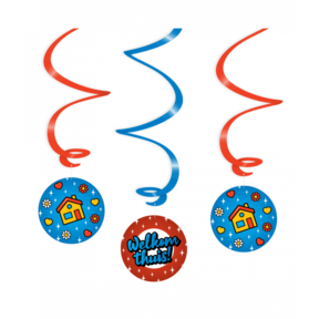 Welkom Thuis Cartoon - Swirl decoratie - 3 stuks