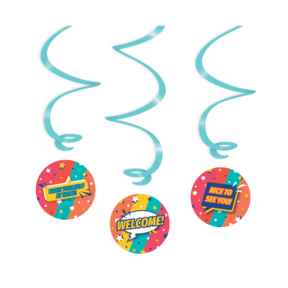 Welcome Cartoon - Swirl decoratie - 3 stuks
