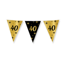 Party vlaggen 40  jaar Goud Zwart