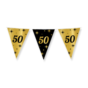 Party vlaggen 50 jaar Goud Zwart