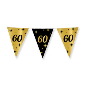 Party vlaggen 60 jaar Goud Zwart
