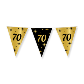 Party vlaggen 70 jaar Goud Zwart