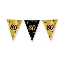 Party vlaggen 80 jaar Goud Zwart