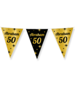 Party vlaggen Abraham - 50 jaar Goud Zwart