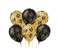 Ballonnen 18 jaar Goud Zwart