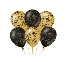 Ballonnen Sarah 50 jaar Goud Zwart