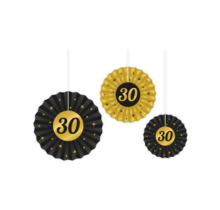 Waaier 30 jaar Goud Zwart