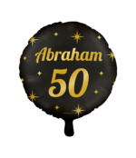 Folieballon Abraham 50 jaar - goud zwart  - 45cm