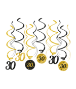 Swirl draaislinger 30 jaar goud zwart 12 stuks Swirl draaislinger 30 jaar goud zwart 12 stuks