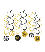 Swirl draaislinger 65 jaar goud zwart 12 stuks Swirl draaislinger 65 jaar goud zwart 12 stuks