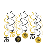 Swirl draaislinger 75  jaar goud zwart 12 stuks