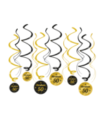 Swirl draaislinger Abraham 50 jaar goud zwart 12 stuks