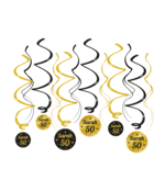 Swirl draaislinger sarah 50 jaar goud zwart 12 stuks Swirl draaislinger sarah 50 jaar goud zwart 12 stuks