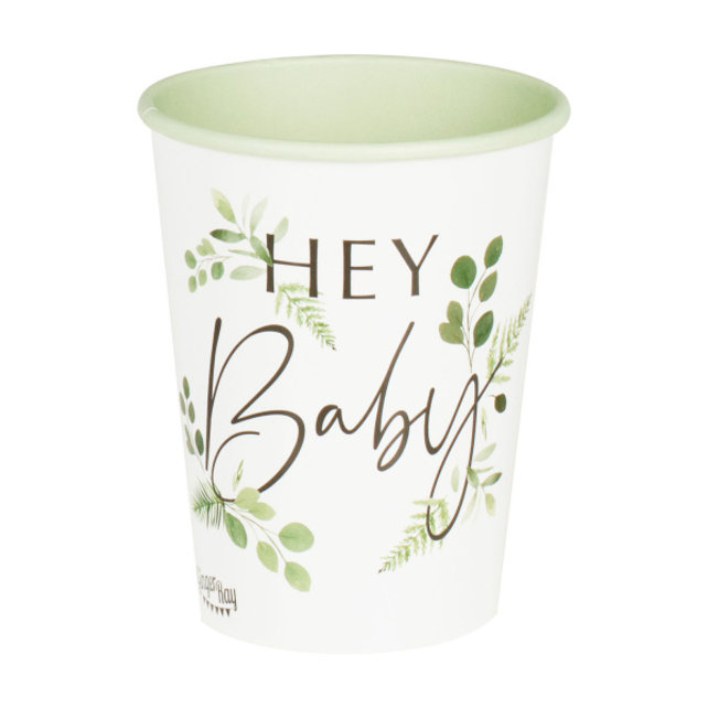 Hey baby! kartonnen bekers - merk Ginger Ray