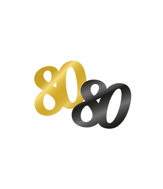 Tafelconfetti 80  jaar
