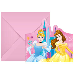 6 uitnodigingen met envelop Disney Princessen