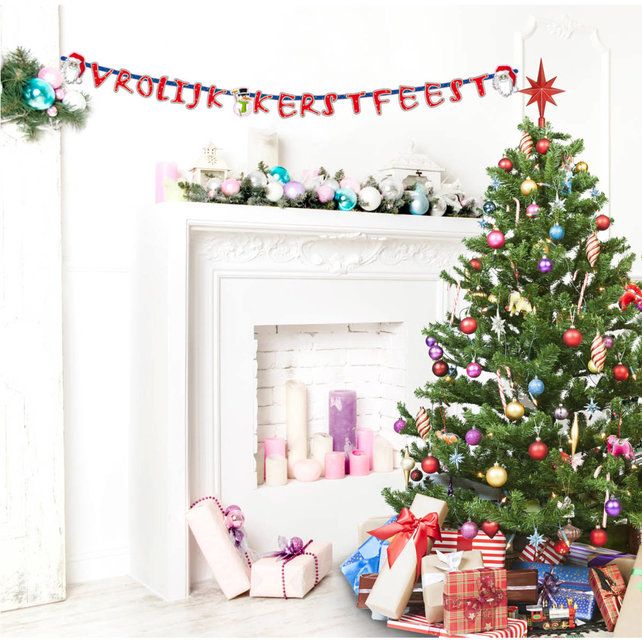 Letterslinger Vrolijk Kerstfeest 3 meter