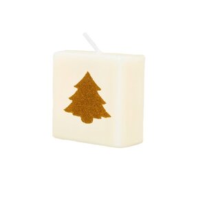Letter kaars kerstboom goud