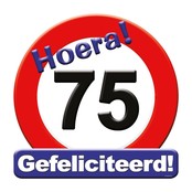 Deurbord 75 jaar - verkeersbord