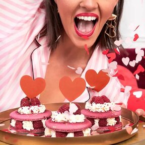Cake topper hartje rood