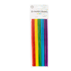 Papieren rietjes regenboog