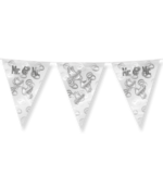 Mr & Mr Vlaggenlijn folie zilver 10 meter