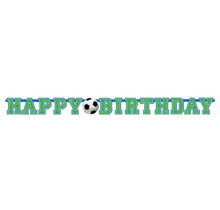 Happy Birthday slinger voetbal 130x10cm