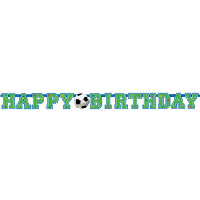 Happy Birthday slinger voetbal 130x10cm
