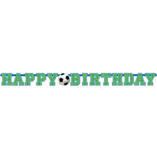 Happy Birthday slinger voetbal 130x10cm