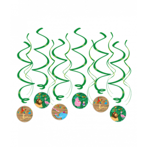 Jungle Dieren - Swirl decoratie - 12 stuks